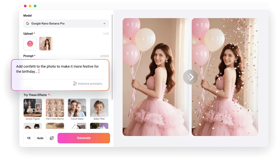 Add Confetti to Photo with AI