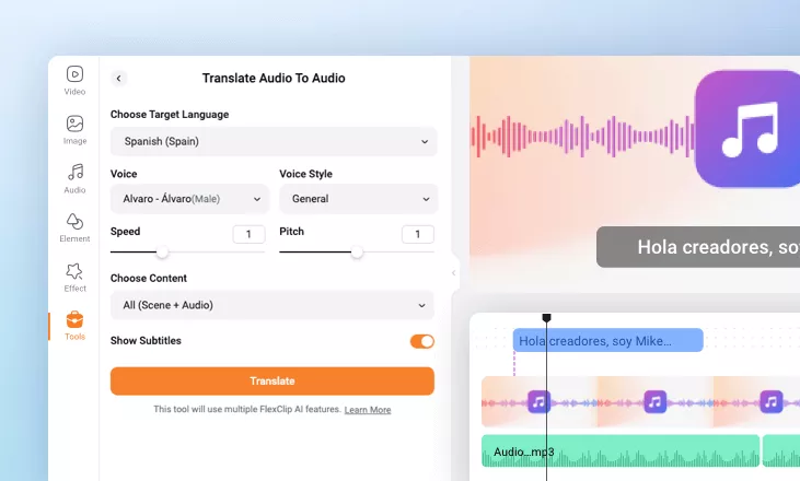 Transcribe music lyrics to another language with AI.