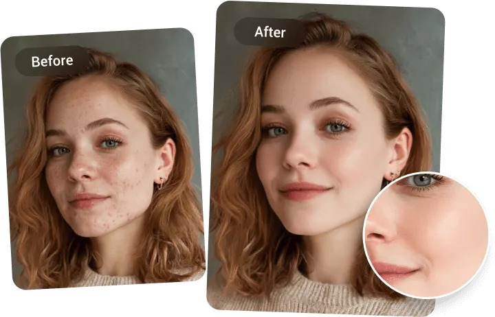 Blemish-Free Skin with Natural Skin Texture