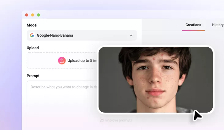 So entfernen Sie Makel aus Fotos mit FlexClip KI