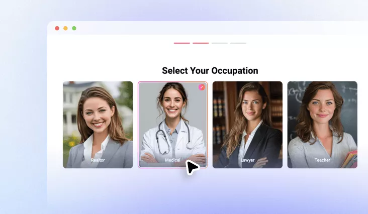 Como faço para criar fotografias de rosto de médico com IA?
