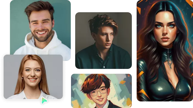 Caras Fotorealistas con IA en Varios Estilos