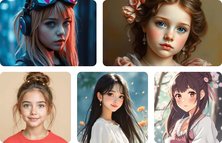 AI Generated Girls in Vast Styles