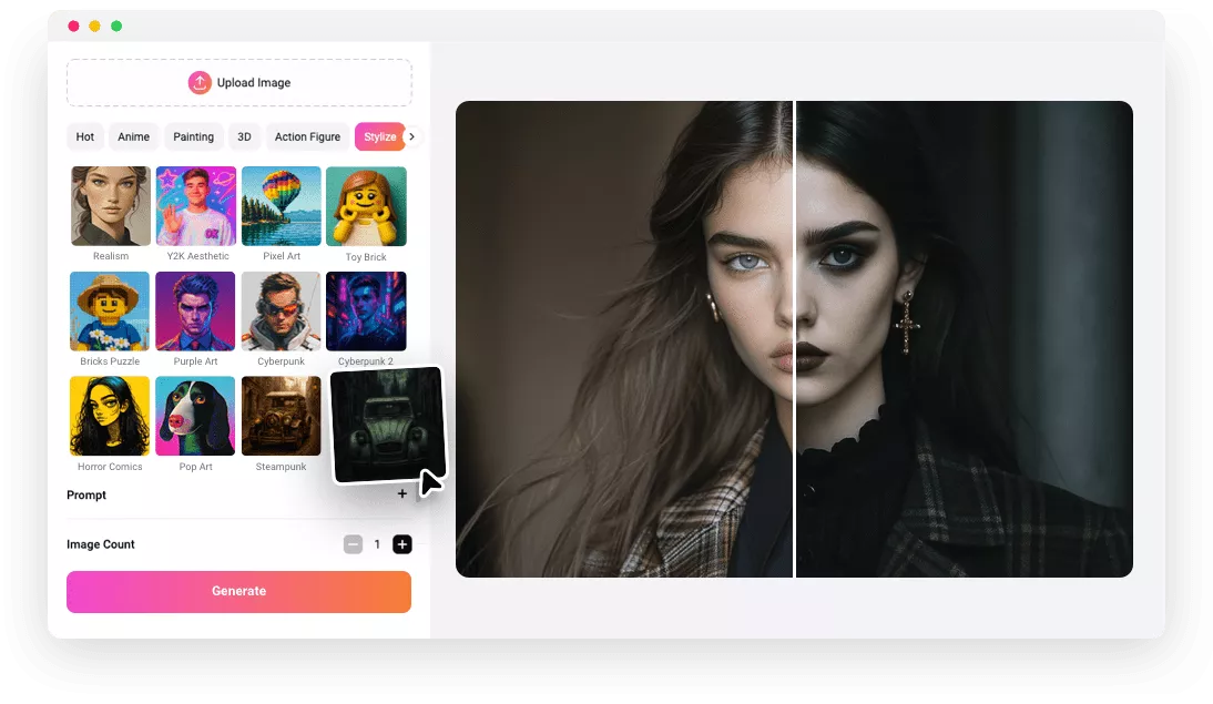 AI Goth Filter