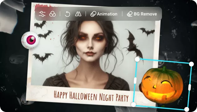 Edite e Partilhe a Sua Imagem de Arte do Halloween