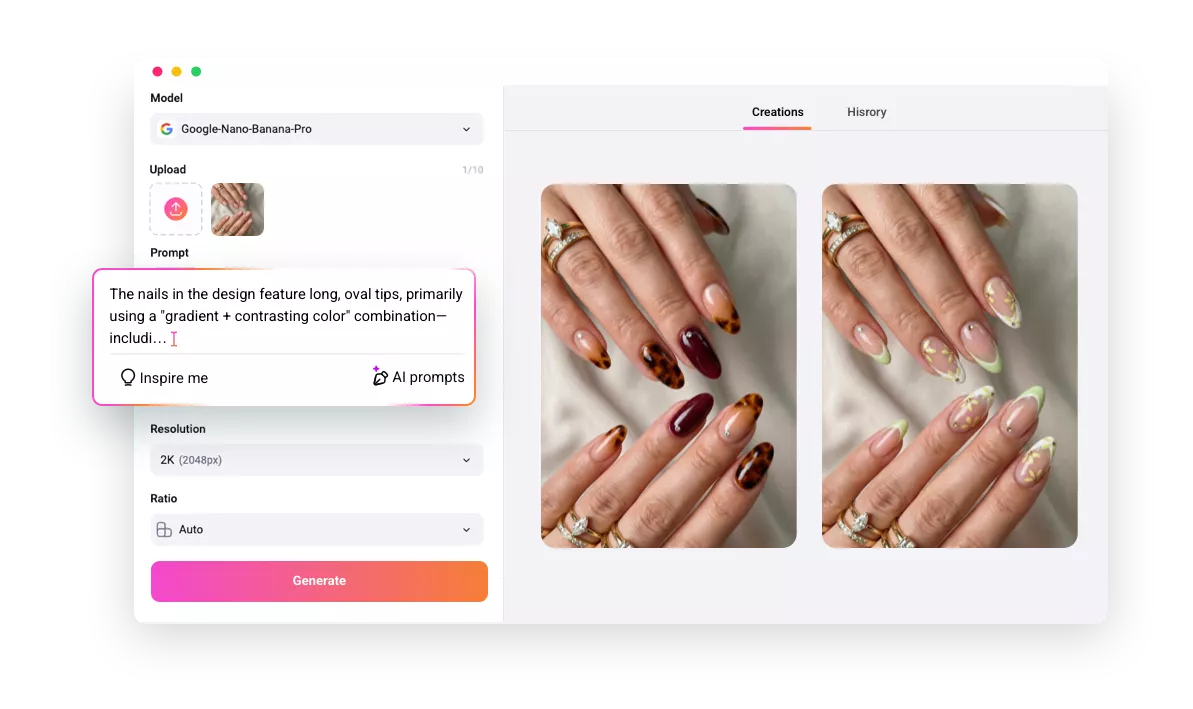 Générateur d'ongles par IA en ligne