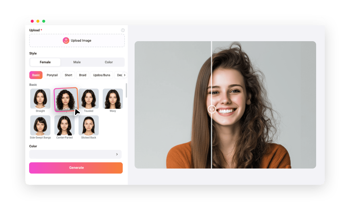 AI Perm Filter: Get Perm Hairstyle Online with AI | FlexClip