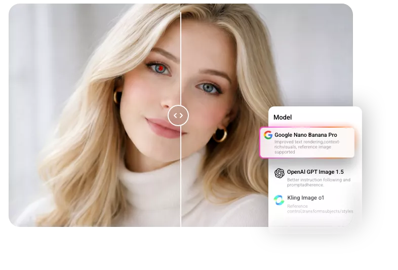 Fix Red Eye with Advanced AI Models