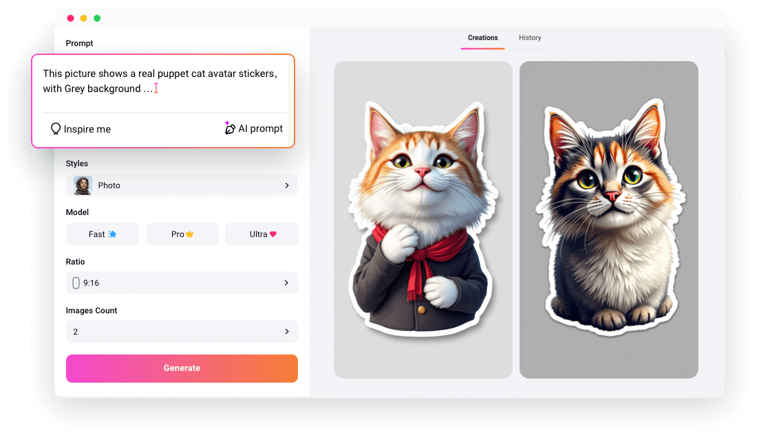 Générateur d'Autocollants par IA : Transformez du Texte en Autocollants ...