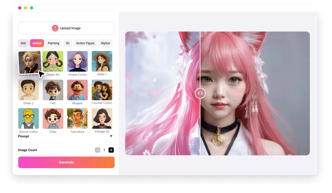 AI Anime to Real Life Converter
