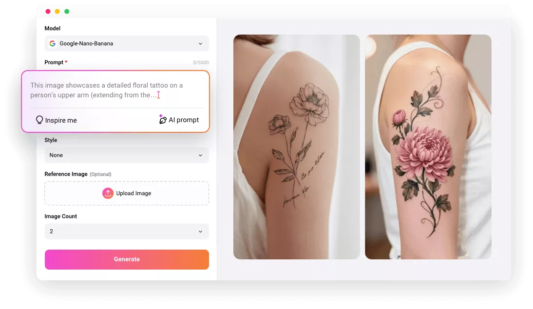 AI Birth Flower Tattoo Generator 
