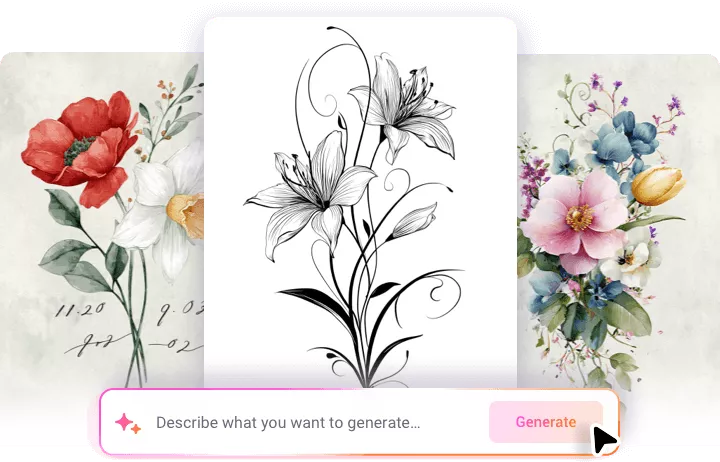Easily Create Birth Flower Tattoo with AI