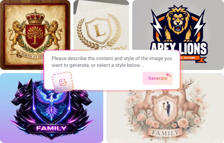 Design Custom Family Crest in Various Styles & Backgrounds