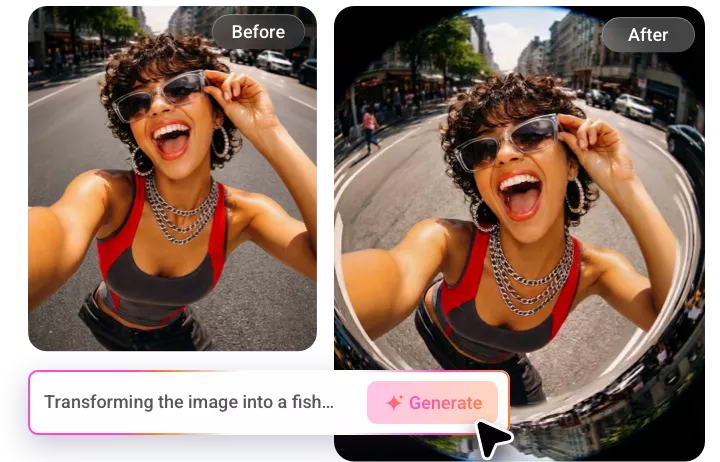 Filtro de olho de peixe assistido por IA para si
