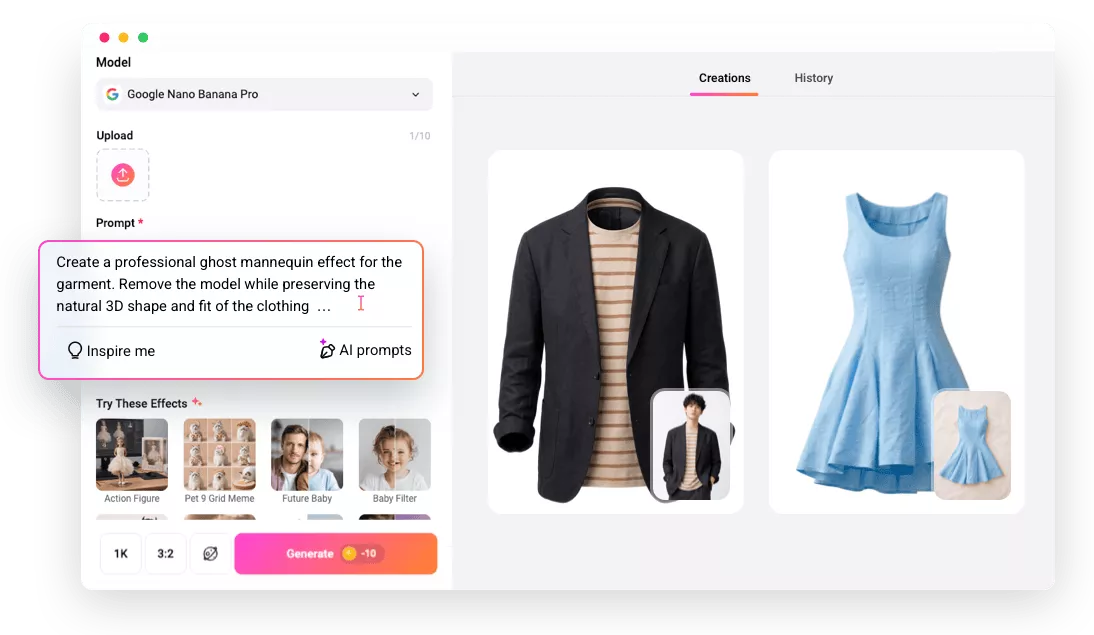 AI Ghost Mannequin Generator