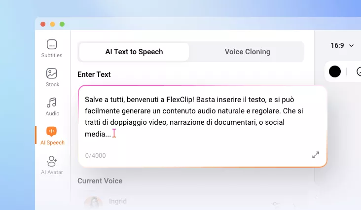 How to Generate Italian Voice Using FlexClip