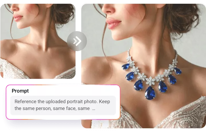 AI Virtual Jewelry Try on from Text or Image