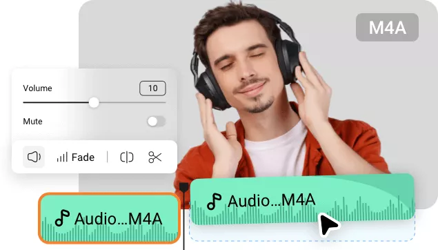 Edite e funda áudios M4A para obter um ficheiros MP3