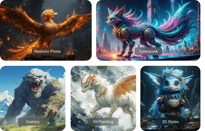 Generate Mythical Creatures in Diverse Artistic Styles