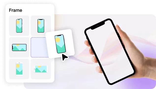 Erstellen Sie mit voreingestellten Handy-Mockup-Rahmen