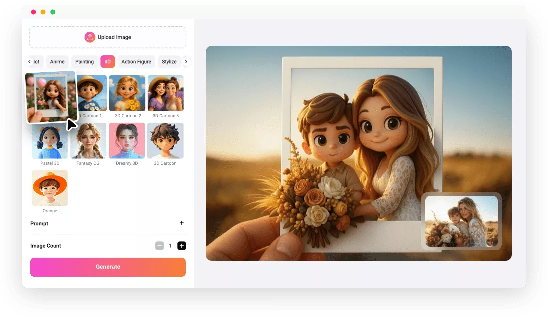 Photo to 3D Polaroid