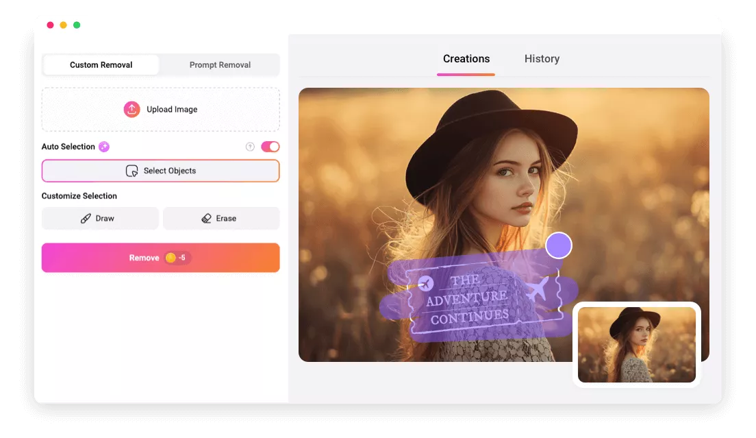 Remove Stamp from Photo Online with AI