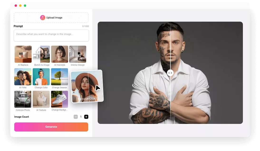 Remove Tattoo from Photo Online