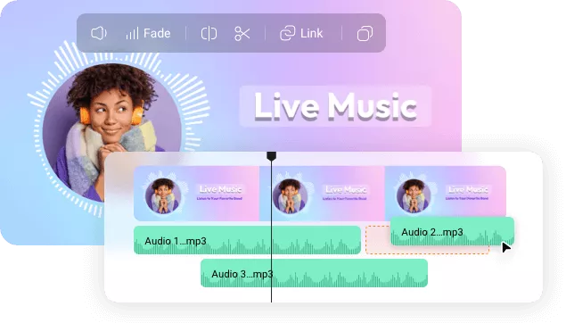 Reordenar, duplicar y eliminar segmentos de audio divididos de forma fluida