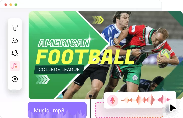 Merge Sports Announcer Voice with Video