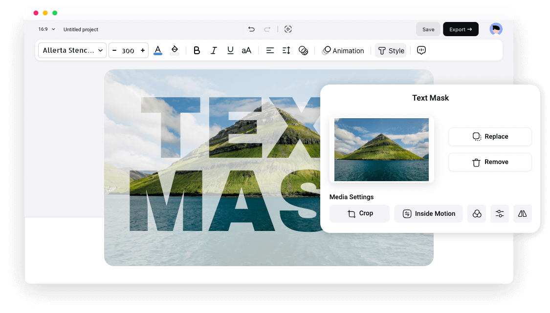 Text Fill Option Text Mask - Fill Text with Images and Videos Online | FlexClip