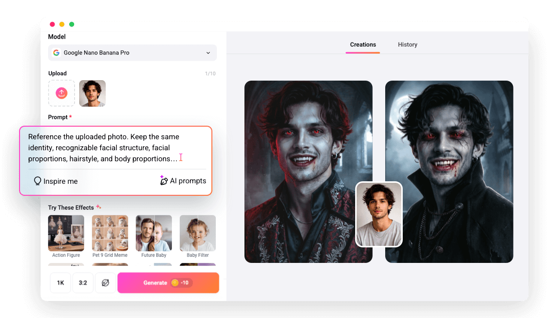 AI Vampire Filter: Add Spooky Look to Photos Online | FlexClip