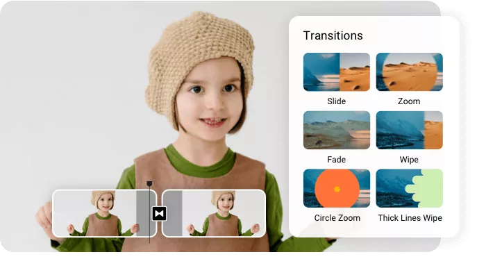 Fusionnez des clips vidéo en toute transparence grâce à plus de 200 transitions
