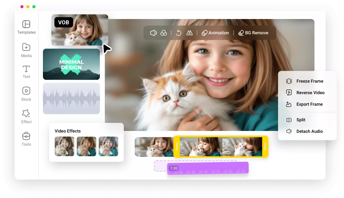VOB Video Editor Online