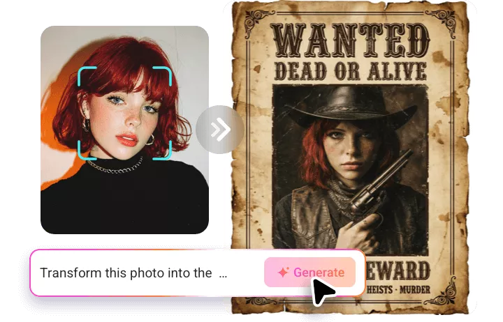 一鍵將照片變成通緝風海報