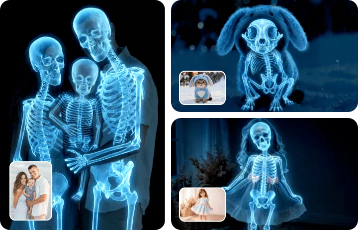 AI X 光效果，适用于人类、宠物或任何动物