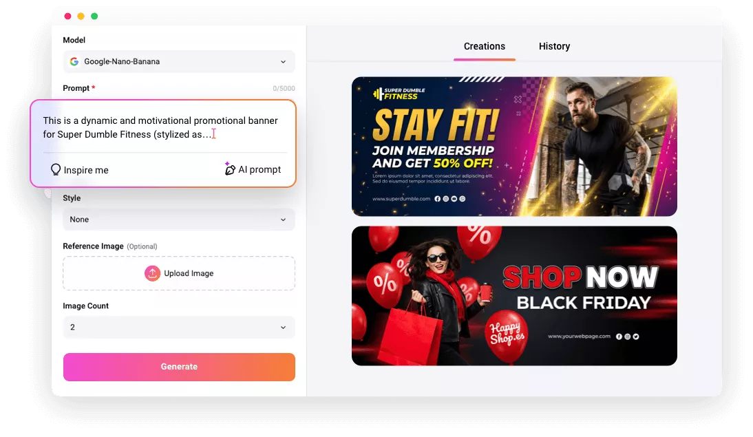 YouTube橫幅圖AI生成工具