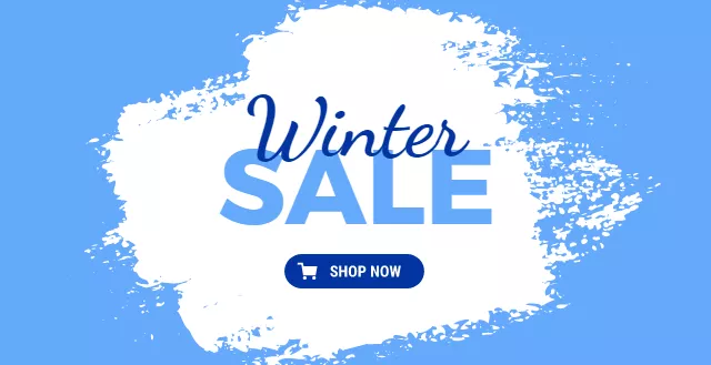 藍白背景色上的winter和sale兩個英語單詞