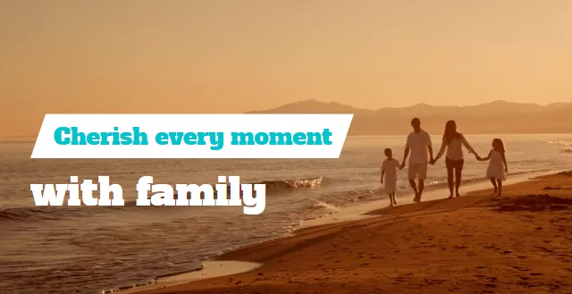 A Family of Four Walking on the Beach