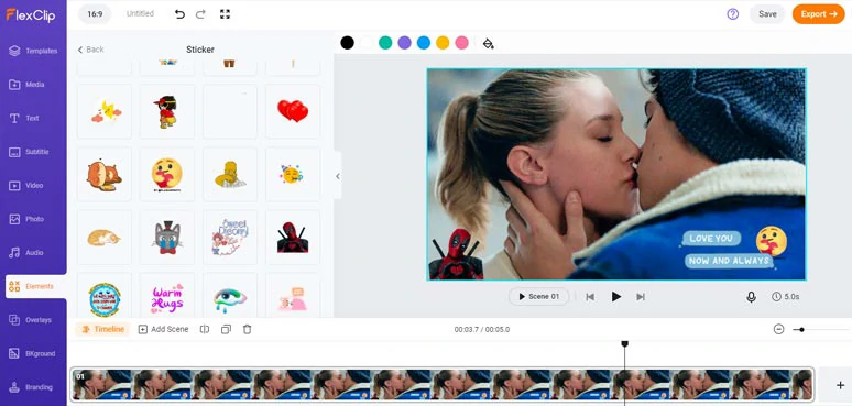 Add animated GIPHY stickers and texts to spice up the GIF