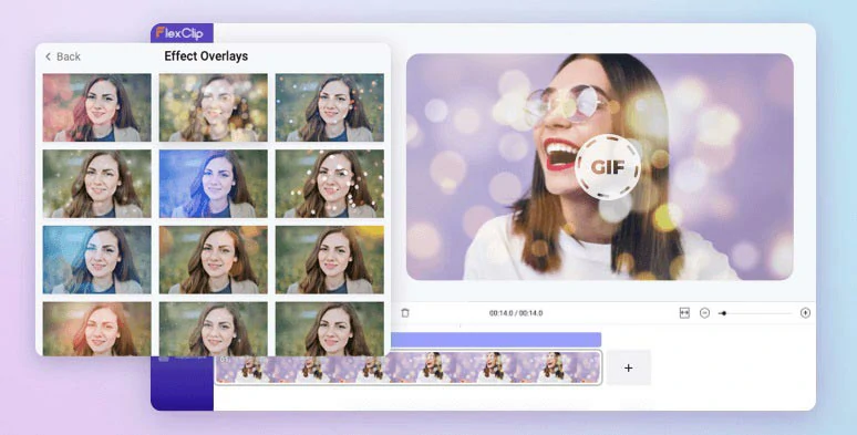 Easily add creative effects to GIFs by FlexClip online