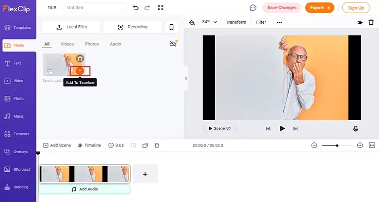 Add gif to video: add music and put gif in mp4 video with online