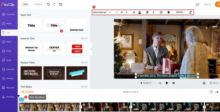 Add subtitles to the video and customize its styles, fonts, colors, etc.