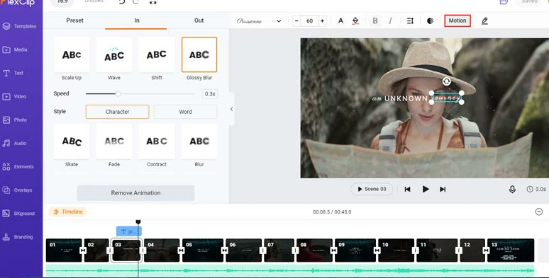 Animate subtitles with cinematic text animation effects
