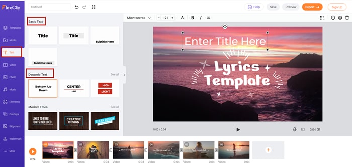 Add Text to Your Video Using FlexClip