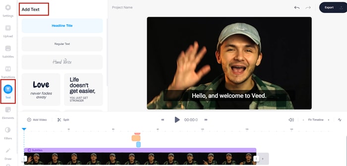 Add Text to Your Video Using Veed.io