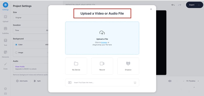 Upload Videos to Veed.io