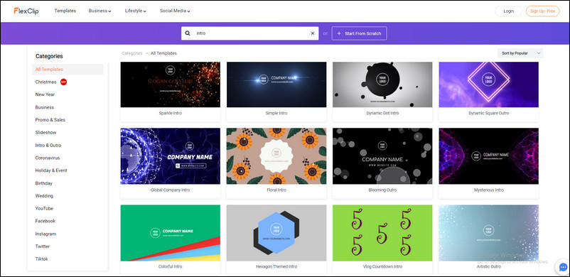 FlexClip Intro Templates