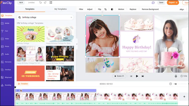 Online Birthday Collage Maker - FlexClip