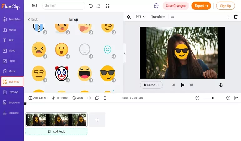 Change Face in Video Online - Add Emoji