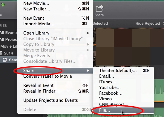 Compress Videos with iMovie - Step 4-1